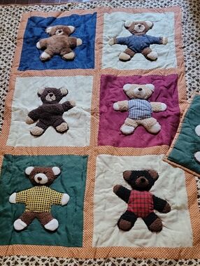 Teddy Bear Patchwork Quilt - Multicolor Bears